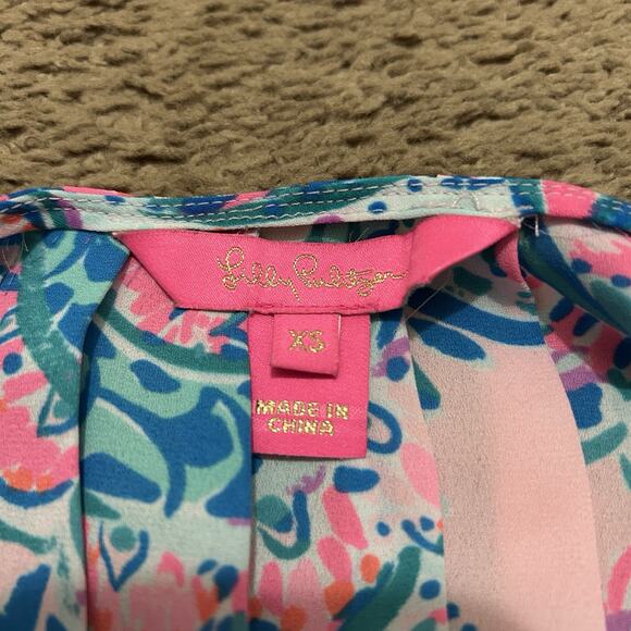 Lilly Pulitzer Paisley Pink Tropics Pleated Rein Tank Top XS - Picture 4 of 6